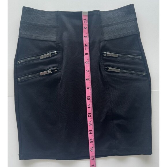 Guess Black Mini Skirt Womens Small Zipper Accents Bandage Bodycon Y2K Clubwear - Picture 11 of 11